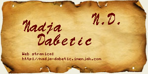 Nadja Dabetić vizit kartica